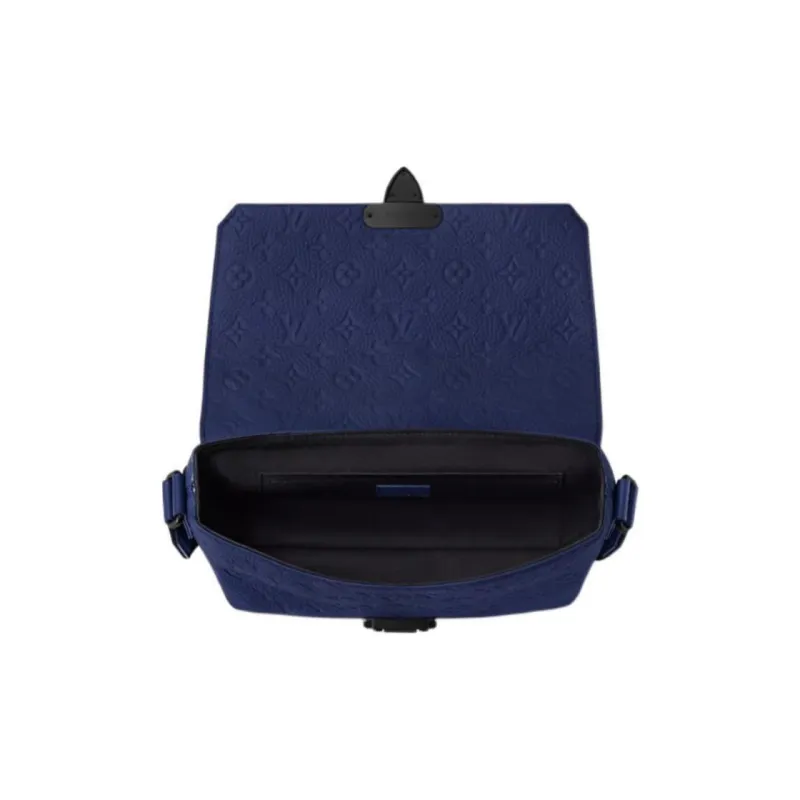 LOUIS VUITTON S-CAPE Embossed Cow Leather Shoulder Bag Crossbody Bag Men's Marine Blue-2