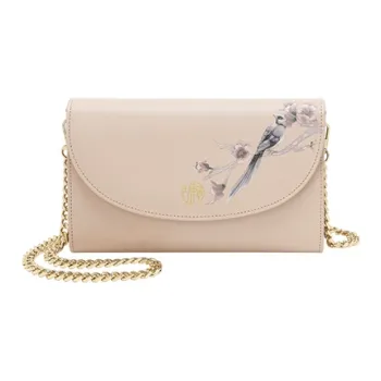 Ancient Yi Xi Cow Leather Cheongsam Shoulder Bag, Crossbody Bag Women's Light Cherry Blossom Pink