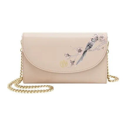 Ancient Yi Xi Cow Leather Cheongsam Shoulder Bag, Crossbody Bag Women's Light Cherry Blossom Pink-0