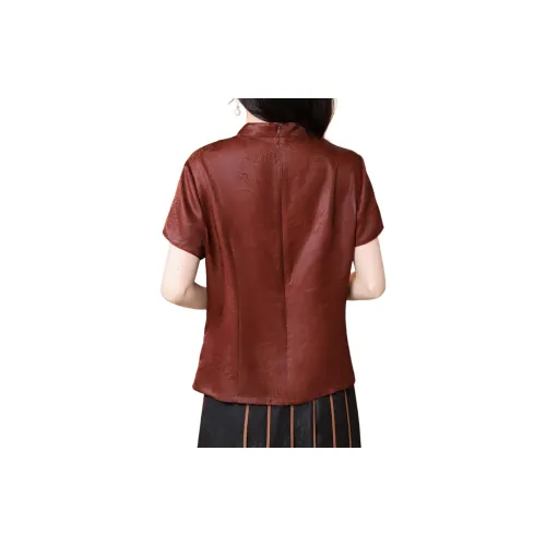 Yi Mengyuan Silk T shirt Women's Red
