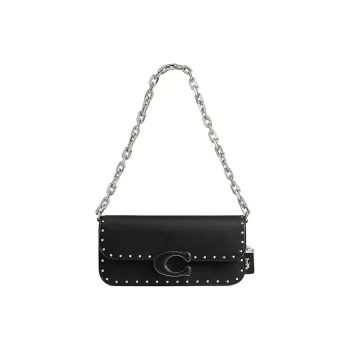 COACH IDOL Cow Leather Handbag, Shoulder Bag, Crossbody Bag Medium Size Women's Black