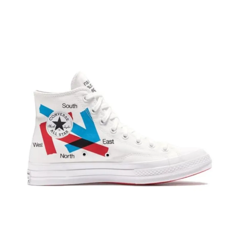 Patta X Experimental Jetset x Converse Chuck 70 Anti-Slip Wear-Resistant High-Top Canvas Shoes Women's White-1