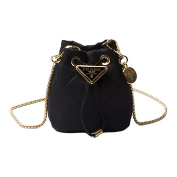 PRADA Recycled Nylon One Shoulder Crossbody Clutch Mini Women's Black