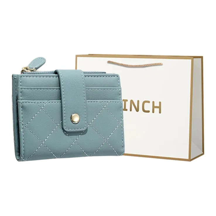 BRINCH PU Coin Purse Money Clip Wallet Card Holder Regular Women's Pink/Yellow/Blue-8