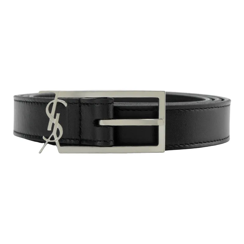 SAINT LAURENT New Cassandre Buckle Belt-0