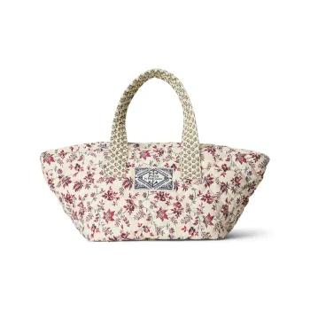 Polo Ralph Lauren Fabric Tote Shopping Bag Small Size Women's White & Red