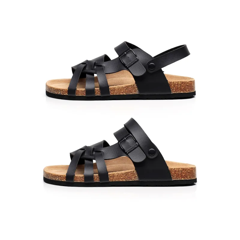 Golofi Double Layered Cork Slippers Roman Sandals Men's-1