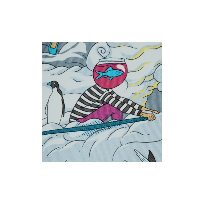 HERMES Sur Mon Nuage Silk Scarves Women's-1