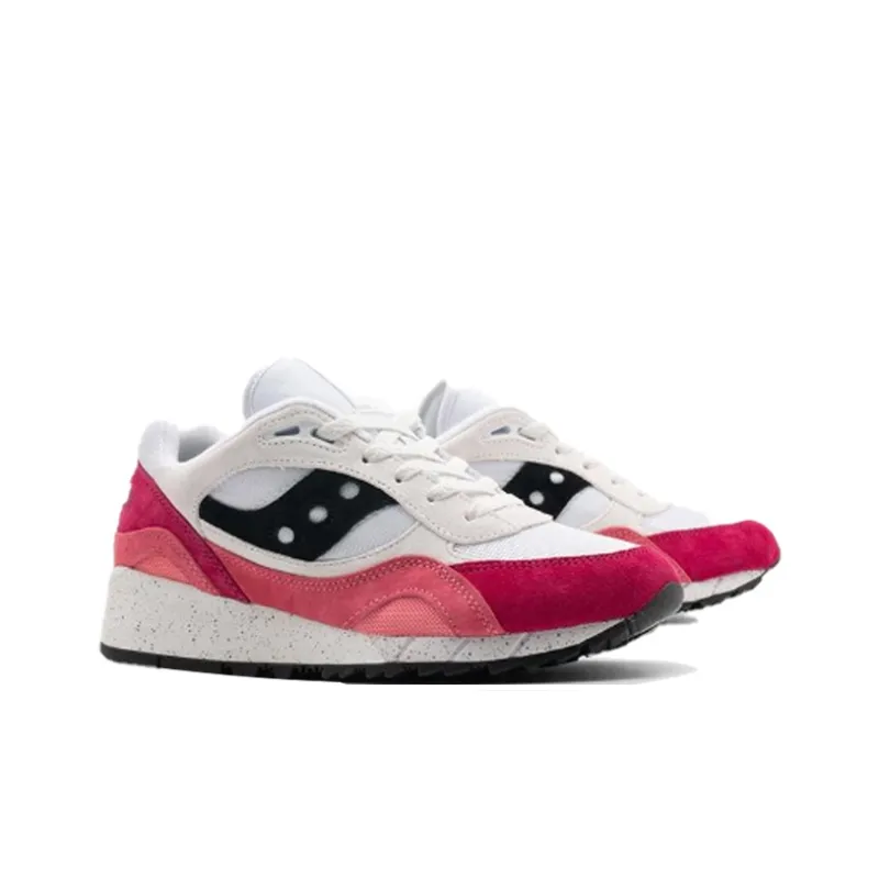 Saucony Shadow 6000 Cushioned Anti-Slip And Wear-Resistant Lightweight Low-Top Shoes Unisex White Pink-2