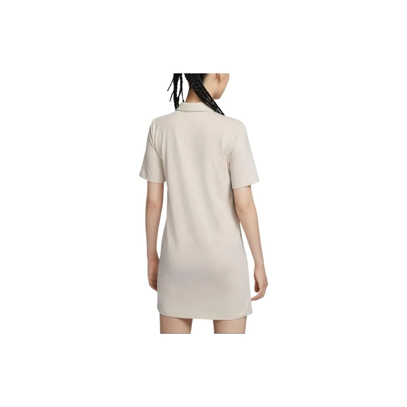 Nike Sportswear Short-Sleeved Dresses Women's Light Redwood Umber/White-2