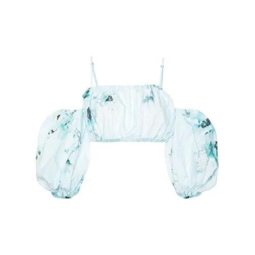 Zimmermann Crop Tops Women's Aqua Blue