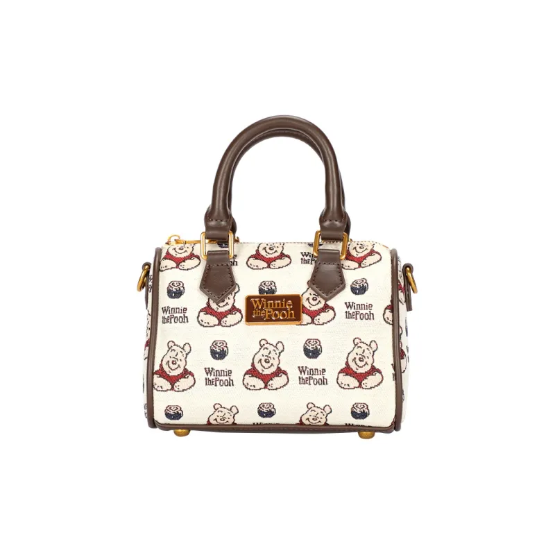 Disney Winnie The Pooh Series PU Stitched Canvas Bag, Shoulder Bag, Handbag Regular Women's Ecru-5