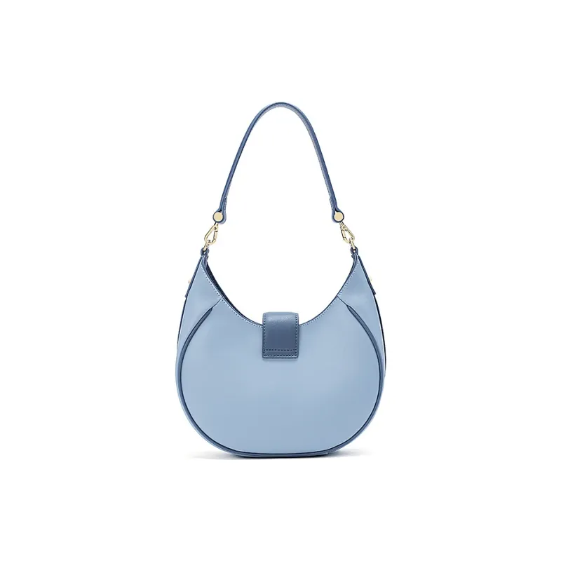 Ancient Yi Xi Cow Leather Vintage Cheongsam Shoulder Bag Women's Sunny Mountain Blue-2