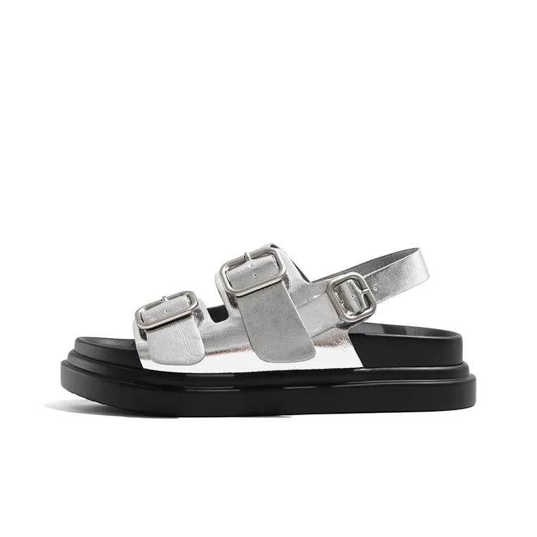Old Meow One Strap Sandals 4.5cm Women's Silver-0