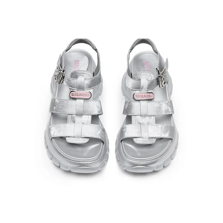 SUGARSU Beach Sandals Women's Silver-3
