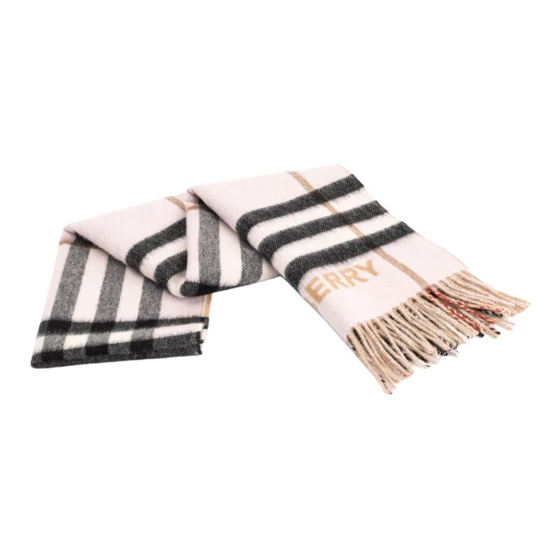 Burberry Cashmere Knit Scarves Unisex Umber-4