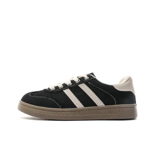 Mengsai Canvas Shoes Women's Black White Thread