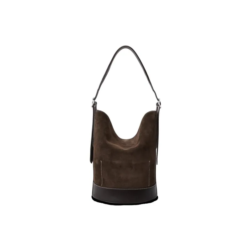 Polo Ralph Lauren Bellport Nubuck Bucket Bags Shoulder Bag Crossbody Bag Handbag Medium Size Women's Brown-2