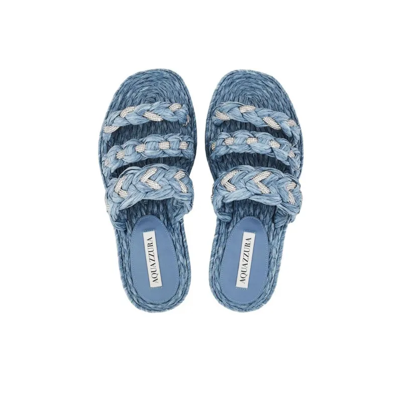 AQUAZZURA Slide Slippers Women's Blue-3