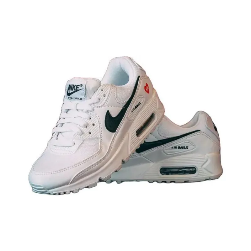 URAWA REDS x Nike Air Max 90 Anti-Slip Wear-Resistant Low-Top Casual Running Shoes Women's White Red-1