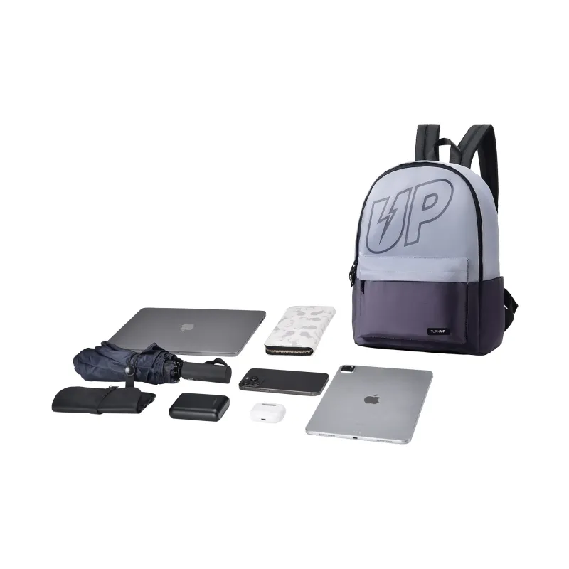 TURN UP Polyester Backpack Unisex Lavender-4