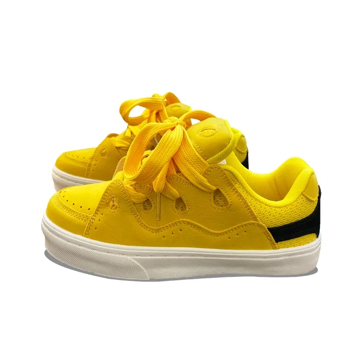 XLAIII Anti Slip And Wear Resistant Breathable Low Top Skateboard Shoes Unisex Duck Yellow-1