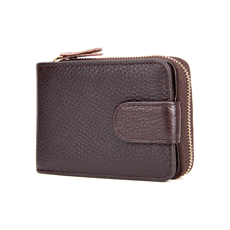 BOSTANTEN Leather Black/Coffee Card Holder Men's-2