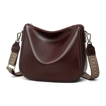 Kevin Cohen Cow Leather With Synthetic Leather Shoulder Bag, Crossbody Bag Women's Wine Coffee/Black