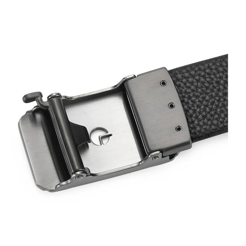 GOLDLION Suit Trouser Belt Automatic Buckle Stainless Steel Leather Belts Men's Width 3.4CM-3