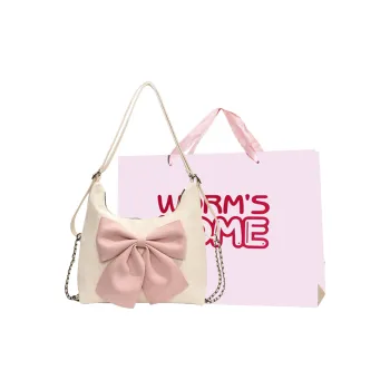 Worm's Home PU Crossbody One Shoulder Portable Backpacks Women's White/Silver/Black/Pink/Blue