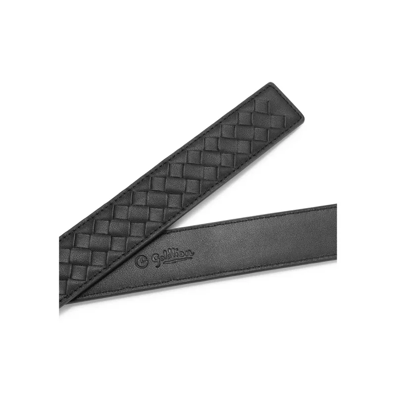 GOLDLION Suit Trouser Belt Woven Cow Leather Leather Belts Men's Width 3.4CM-4