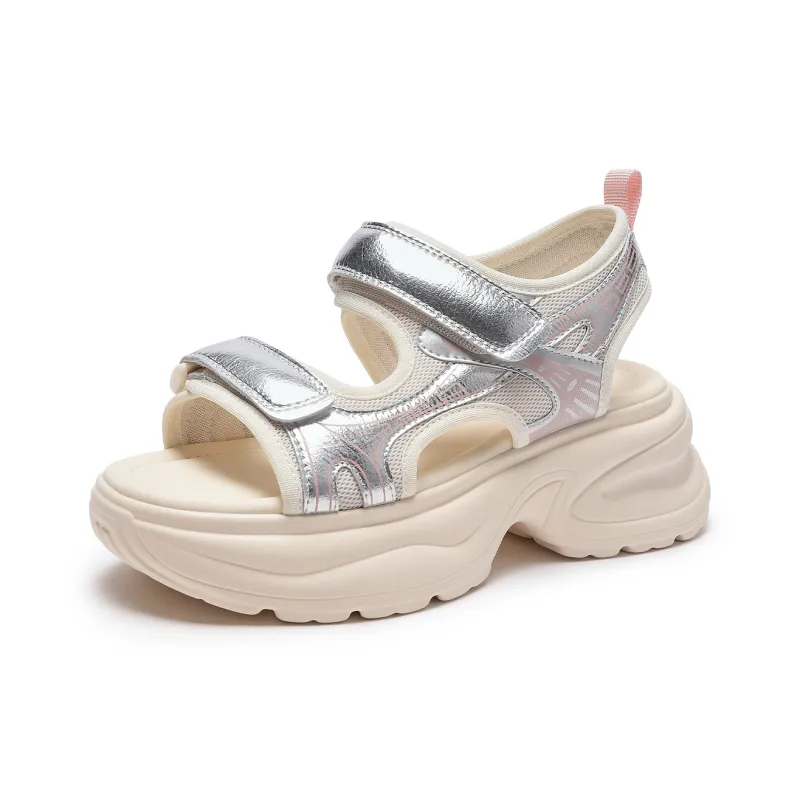 Hotwind Strap Sandals 6cm Women's Silver-1