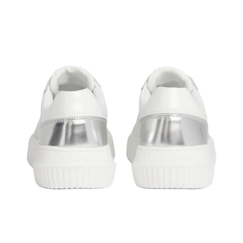 CKJ CALVIN KLEIN JEANS Low Top Skateboard Shoes Women's White-4