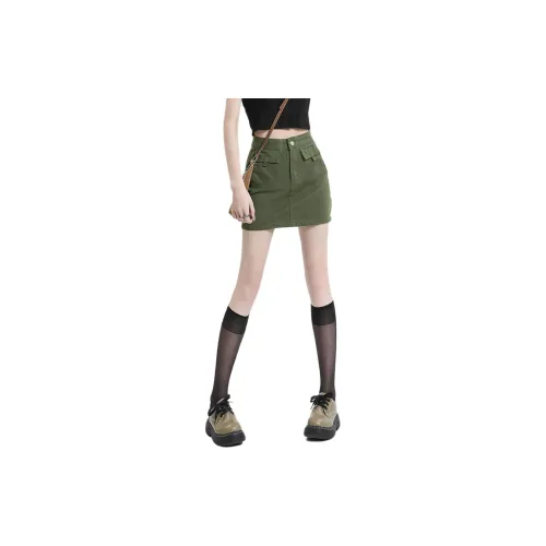 Weixi Cargo Short Skirts Women's Army Green