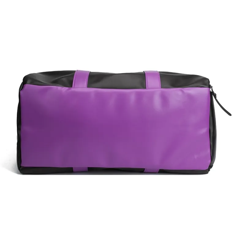 LOVERPUSS Polyurethane Handbag Shoulder Bag Crossbody Bag Travel Gym Bag Large Size Unisex Black Purple Gold-5