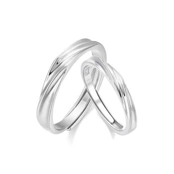 KADER 925 Sterling Silver Rings Unisex Silver White, Box Good Luck