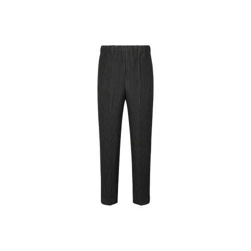 Homme Plissé Issey Miyake Casual Pants Men Chart Gray