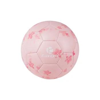 Kuangmi Size 5 Soccer PU Machine Stitched Soccer Ball Unisex Pink