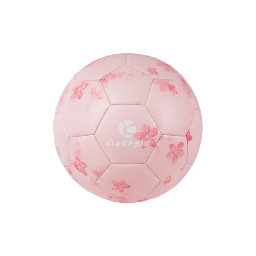 Kuangmi Size 5 Soccer PU Machine Stitched Soccer Ball Unisex Pink