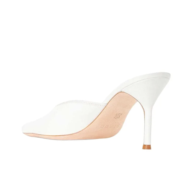 Staud Closed Toe Slippers 9cm Women's White-3