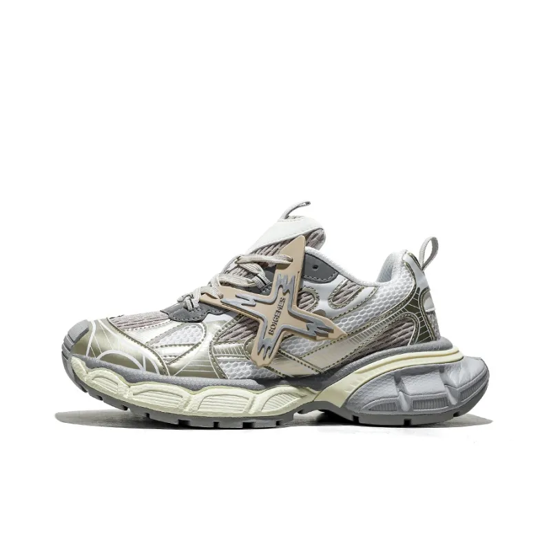 BOIGEMES Chunky Sneakers Unisex Low Top White/Black/Gray/White Blue/Champagne-20