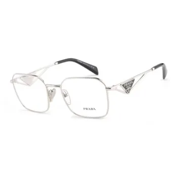 PRADA Metal Irregular Shape Eyeglass Frames Women's Silver