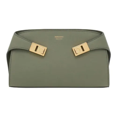 FERRAGAMO Calfskin Shoulder Bag, Crossbody Bag Mini Women's Green