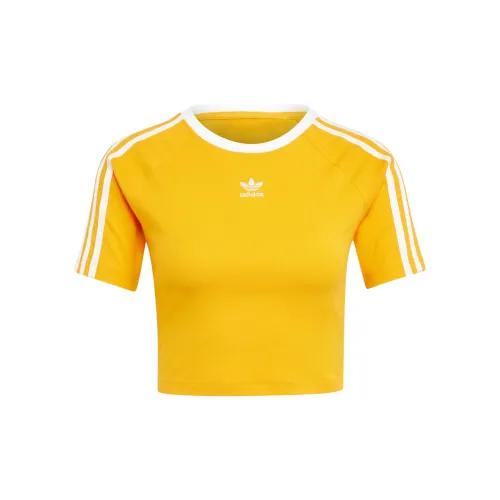 Adidas Originals 3-Stripes T-Shirts Women's Yellow