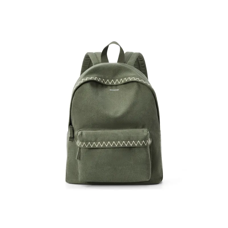 Werocker Canvas Backpack Regular Unisex Ecru/Black/Green-16