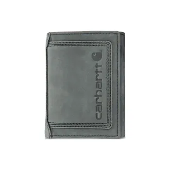 Carhartt Cow Leather Wallet Men's Crushed Stone Gray
