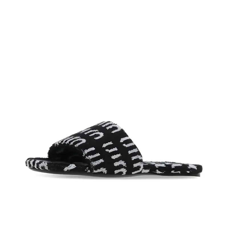 MIU MIU Odor Resistant Slide Slippers Women's Black White-2