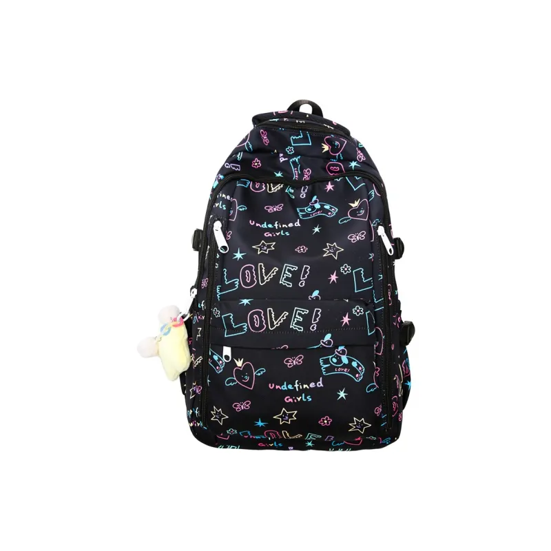 SUPERCUTE Nylon Backpack Women's Black/White-1