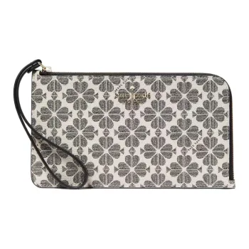 Kate Spade Lucyspade Flower Shovel With PVC Handle Clutch Medium Size Women's Black Multicolor