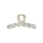 Silver White Round Bead Small Claw Clip